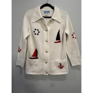 Vintage 1980's LeRoy Knitwear Nautical Sweater, Women's Small